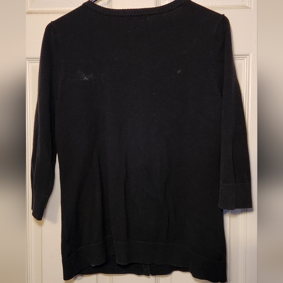 d&co. essentials Women's Dark Blue button-up 3/4 sleeves Sweater Size S - Picture 2 of 4